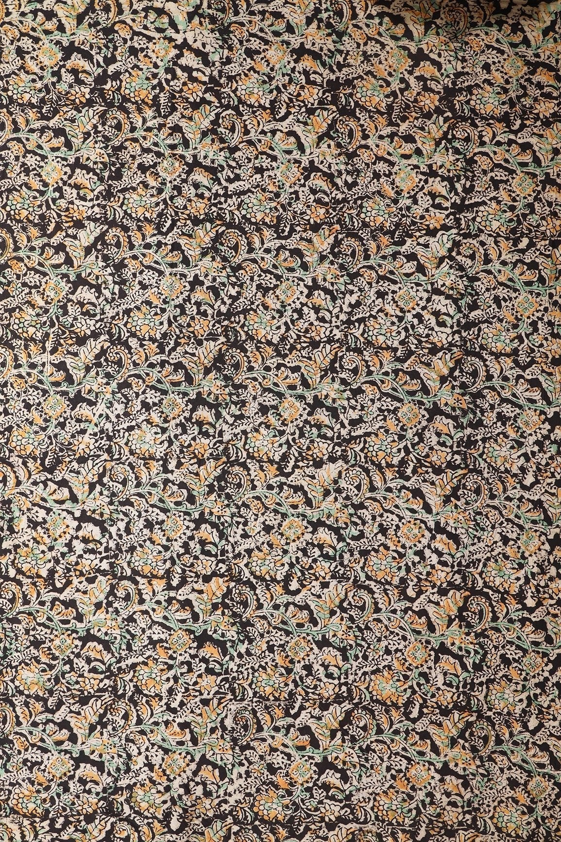 AIzaSyBcstauz-XMPRhEY21AUzeo032pxrXB5Ug - Black And Light Beige Paisley Pattern Handblock Kalamkari Organic Cotton Fabric