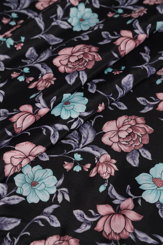 AIzaSyBcstauz-XMPRhEY21AUzeo032pxrXB5Ug - Black And Rosey Mauve Saree set (2 Piece)