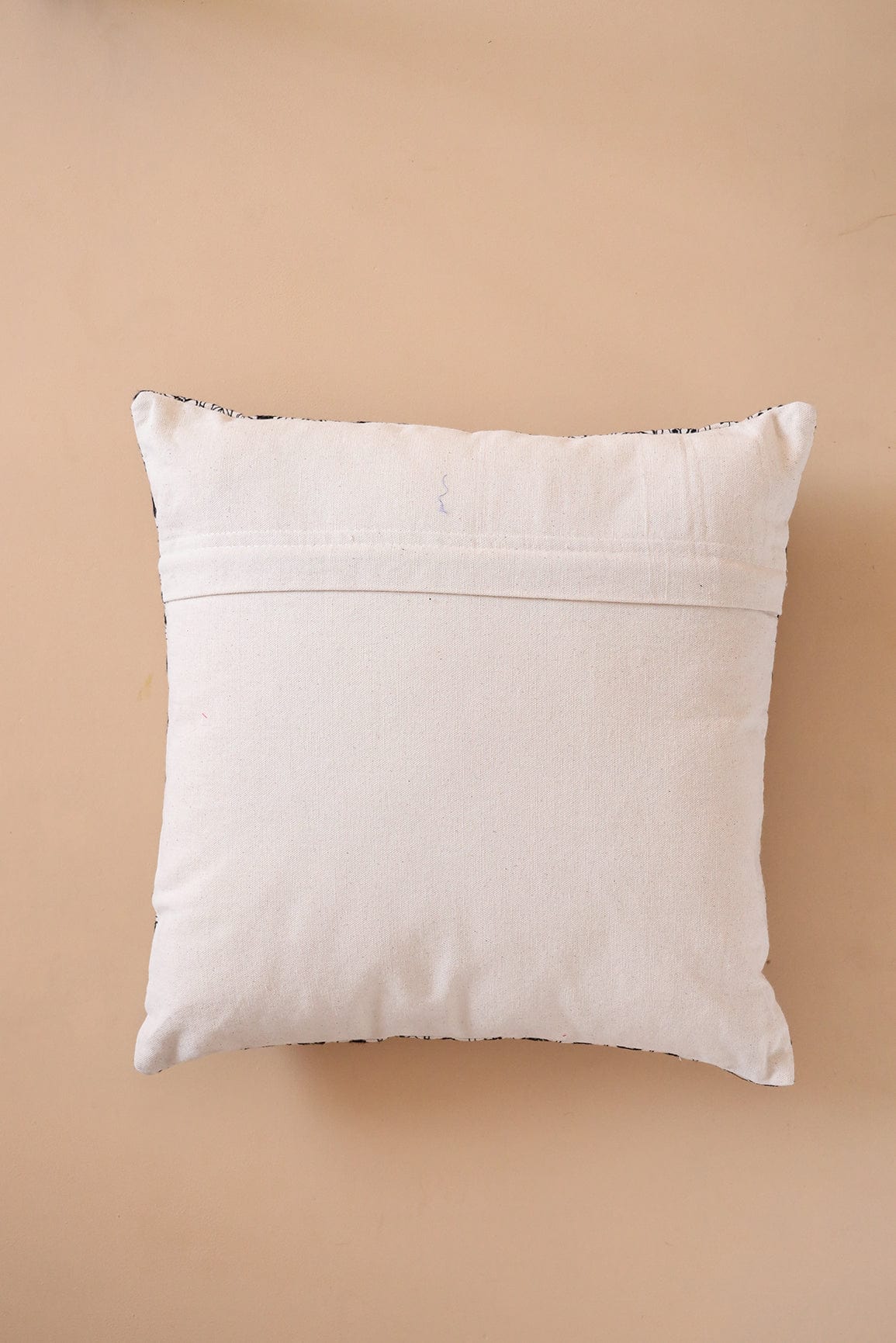 AIzaSyBcstauz-XMPRhEY21AUzeo032pxrXB5Ug - Black Cultural Embroidery on off white cotton Cushion Cover (16*16 inches)