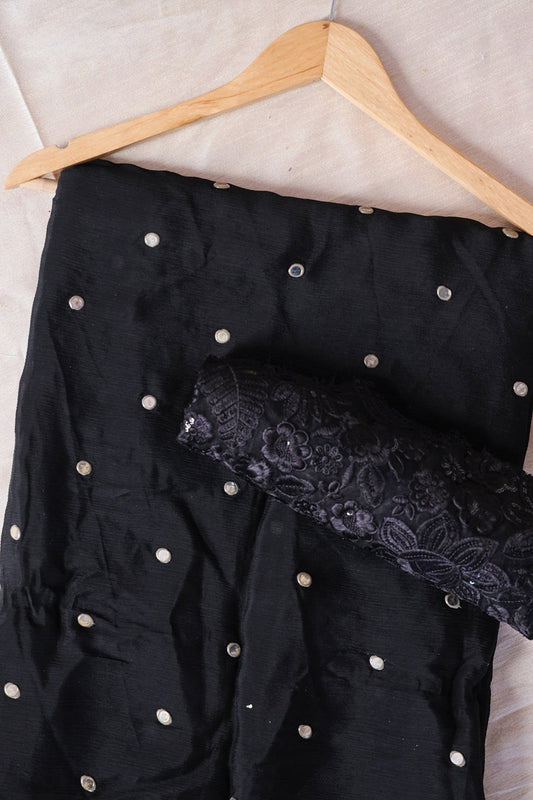 AIzaSyBcstauz-XMPRhEY21AUzeo032pxrXB5Ug - Black Saree set (2 Piece)