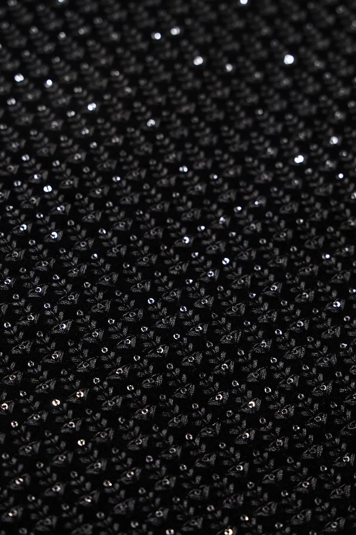 AIzaSyBcstauz-XMPRhEY21AUzeo032pxrXB5Ug - Black Thread With Sequins Small Floral Embroidery Work On Black Velvet Fabric