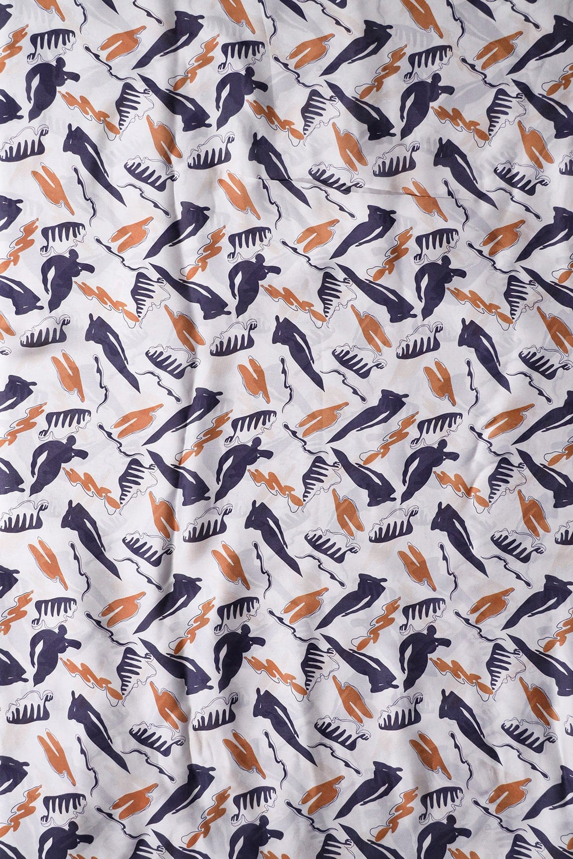 AIzaSyBcstauz-XMPRhEY21AUzeo032pxrXB5Ug - Blue and White Abstract Pattern Digital Print On Georgette Satin Fabric