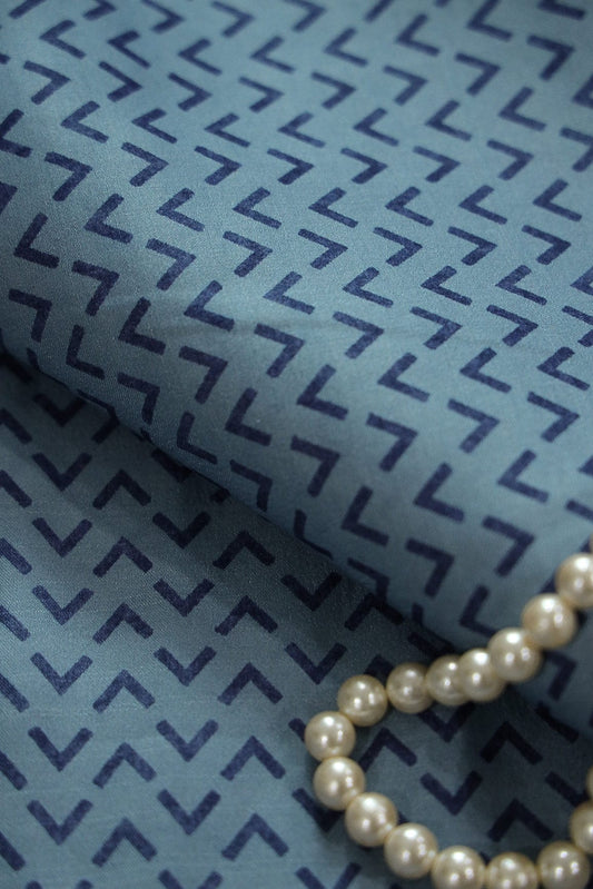 AIzaSyBcstauz-XMPRhEY21AUzeo032pxrXB5Ug - Blue Arrow Digital Print on Tussar Satin Fabric