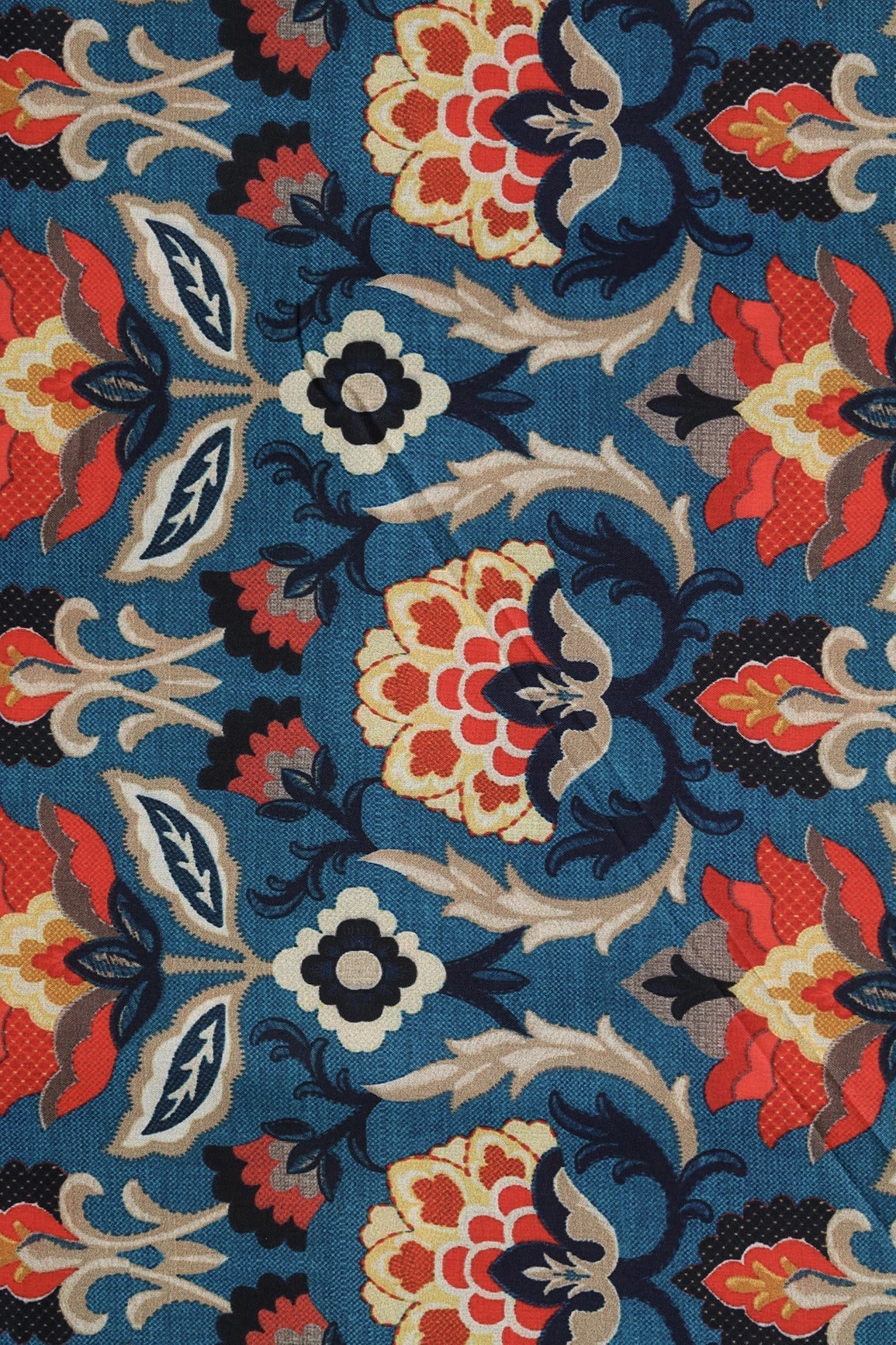 AIzaSyBcstauz-XMPRhEY21AUzeo032pxrXB5Ug - Cerulean Blue Traditional Pattern Digital Print On Heavy Multi Polyester Fabric