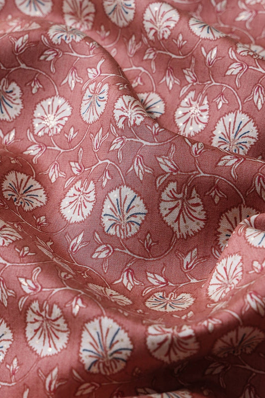 AIzaSyBcstauz-XMPRhEY21AUzeo032pxrXB5Ug - Cream And Brown Viscose Chanderi Silk Unstitched Suit (2 Piece)