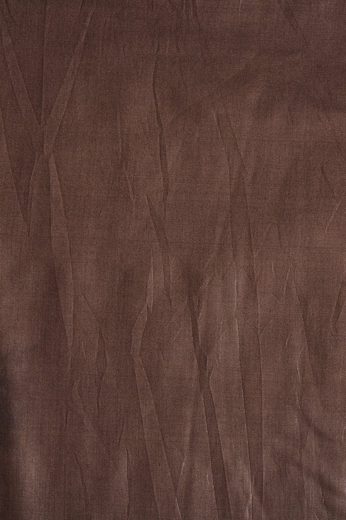 AIzaSyBcstauz-XMPRhEY21AUzeo032pxrXB5Ug - Dark Brown Dyed Viscose Chanderi Silk Fabric