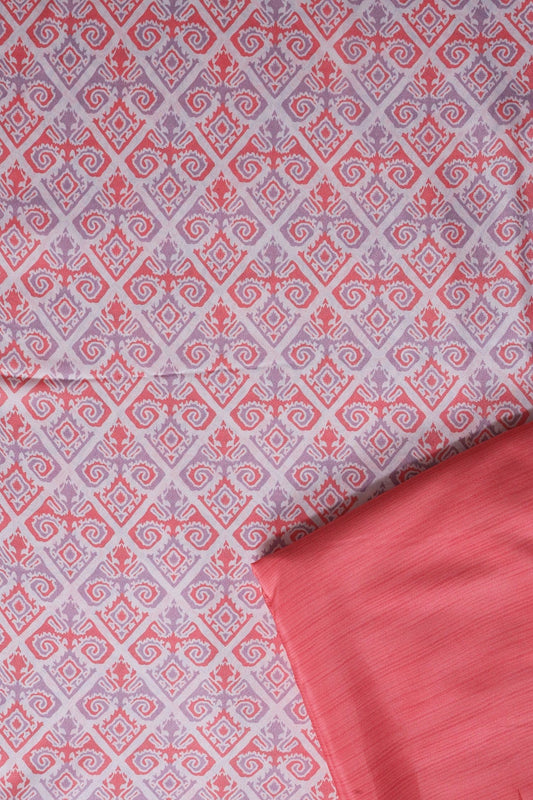 AIzaSyBcstauz-XMPRhEY21AUzeo032pxrXB5Ug - Dark Peach And Lavender French Crepe Unstitched Suit (2 Piece)