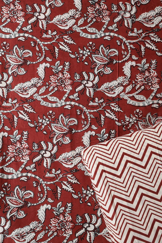 AIzaSyBcstauz-XMPRhEY21AUzeo032pxrXB5Ug - Dark Rust Brown And Cream Pure Cotton Unstitched Suit Set (2 Piece)