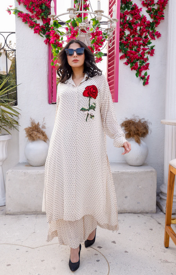 White Schiffli Embroidered Suit – Perfect for Summer & Casual Elegance | Eva The Label