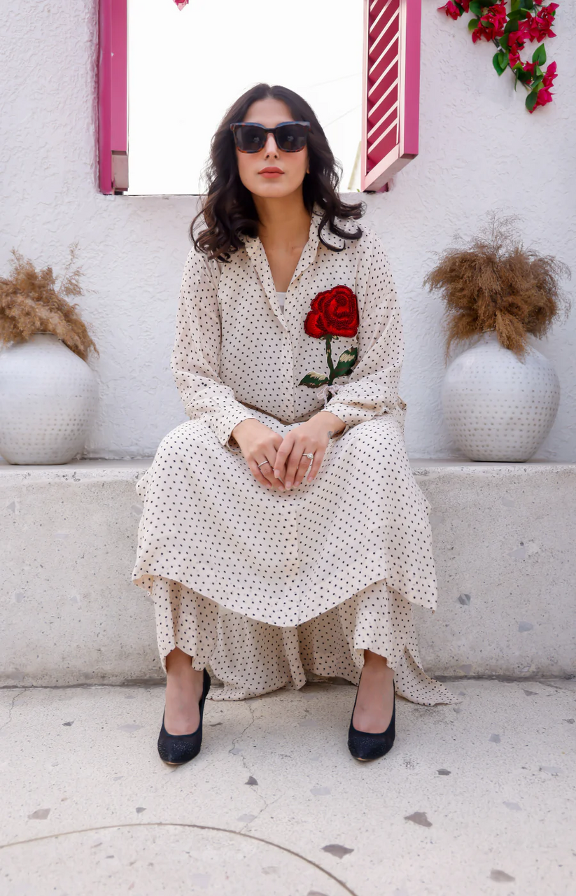 White Schiffli Embroidered Suit – Perfect for Summer & Casual Elegance | Eva The Label