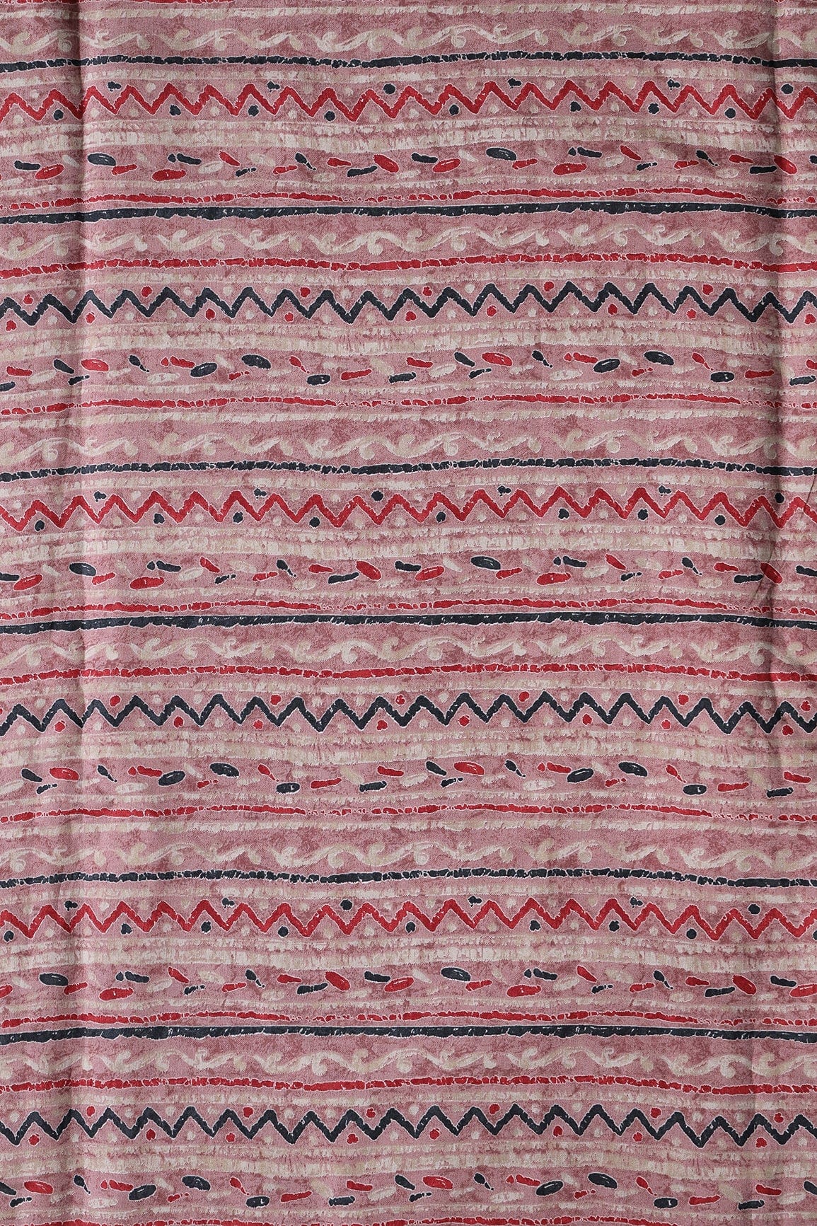 AIzaSyBcstauz-XMPRhEY21AUzeo032pxrXB5Ug - Dusty Pink And Light Beige Stripes Print On Viscose Chanderi Silk Fabric