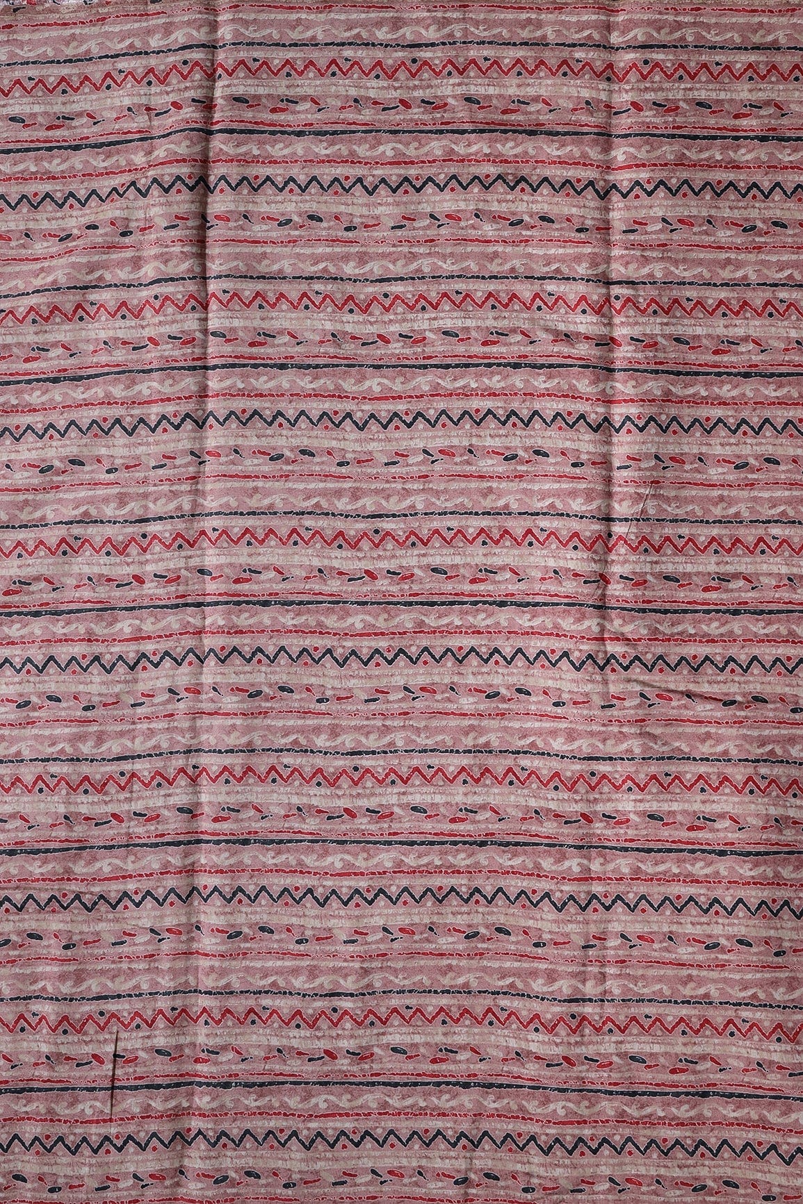 AIzaSyBcstauz-XMPRhEY21AUzeo032pxrXB5Ug - Dusty Pink And Light Beige Stripes Print On Viscose Chanderi Silk Fabric