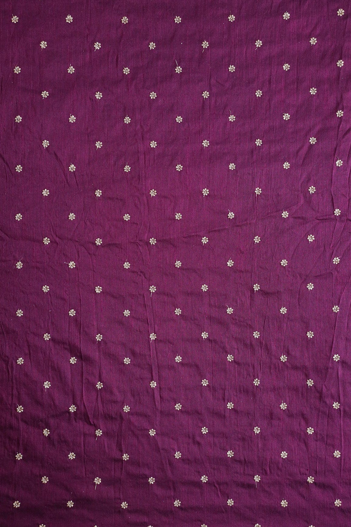 AIzaSyBcstauz-XMPRhEY21AUzeo032pxrXB5Ug - Gold Sequins With Gold Zari Small Motif Embroidery Work On Wine Raw Silk Fabric