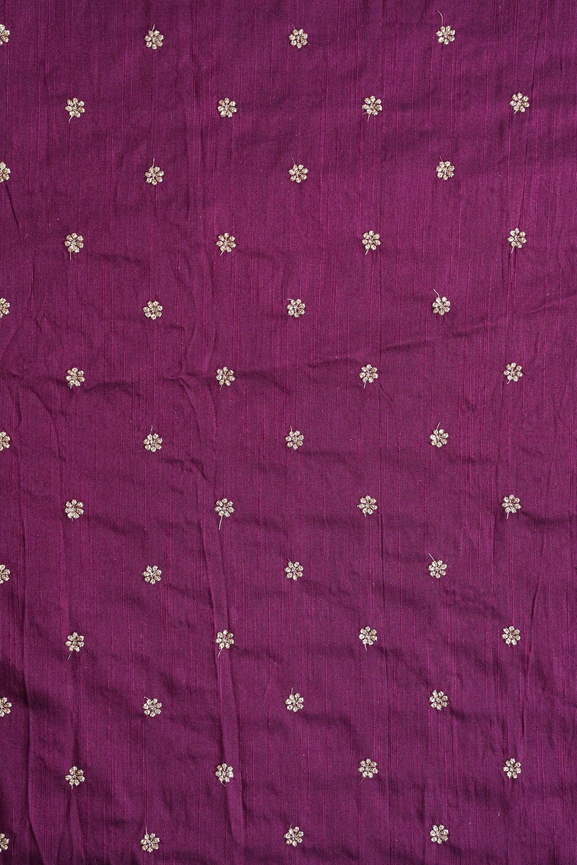 AIzaSyBcstauz-XMPRhEY21AUzeo032pxrXB5Ug - Gold Sequins With Gold Zari Small Motif Embroidery Work On Wine Raw Silk Fabric