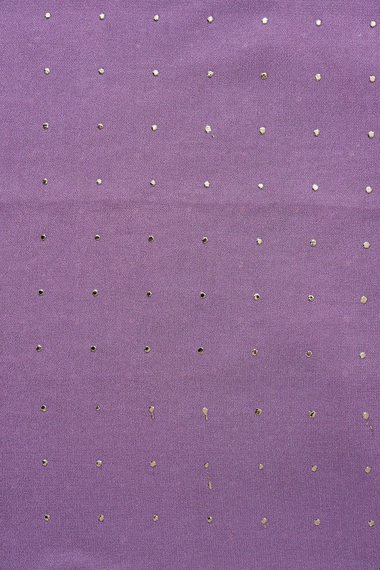 Mukaish Work On Viola Purple Viscose Georgette Fabric