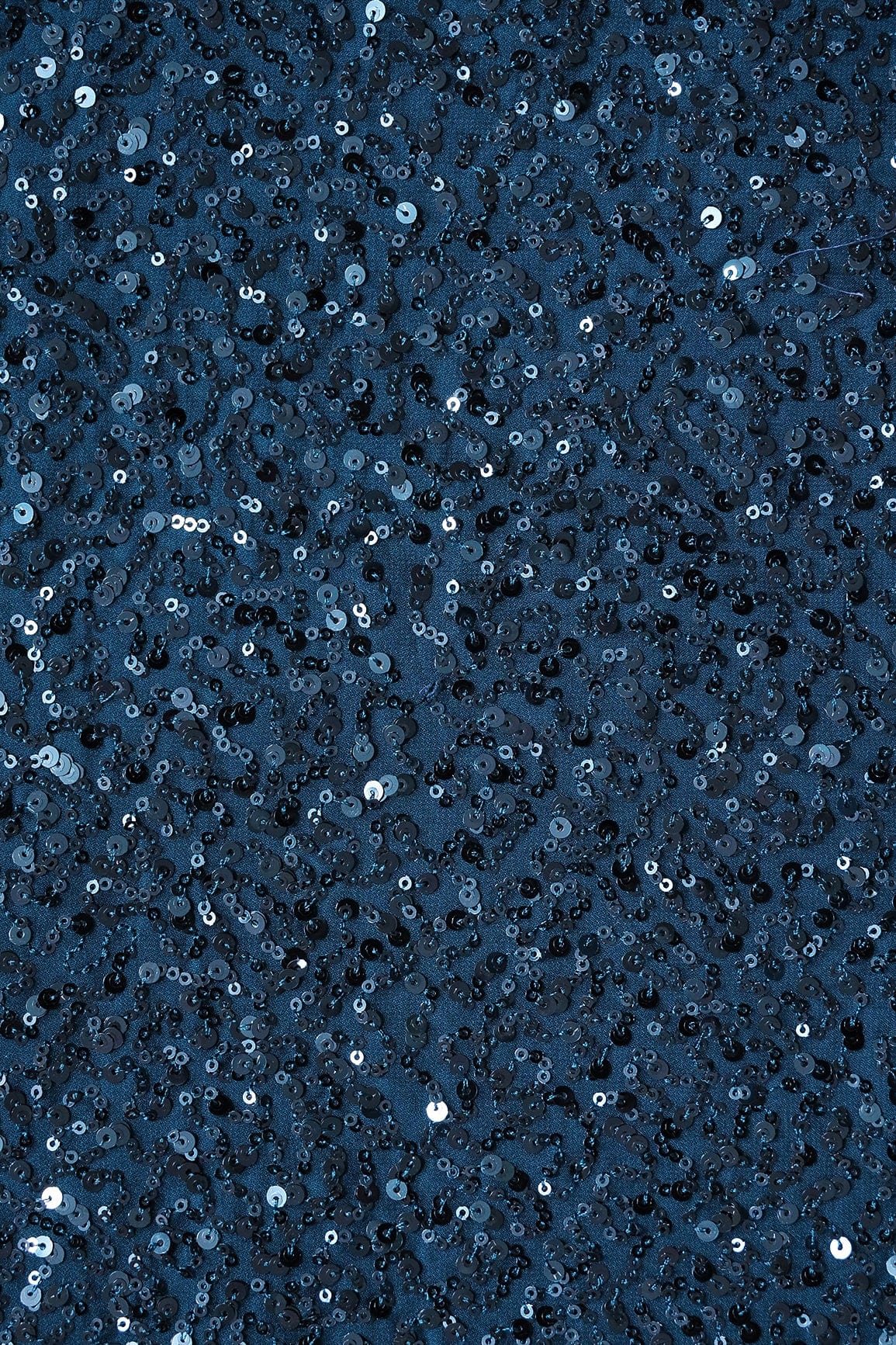 AIzaSyBcstauz-XMPRhEY21AUzeo032pxrXB5Ug - Exclusive All Over Sequins Embroidery On Prussian Blue Viscose Georgette Fabric