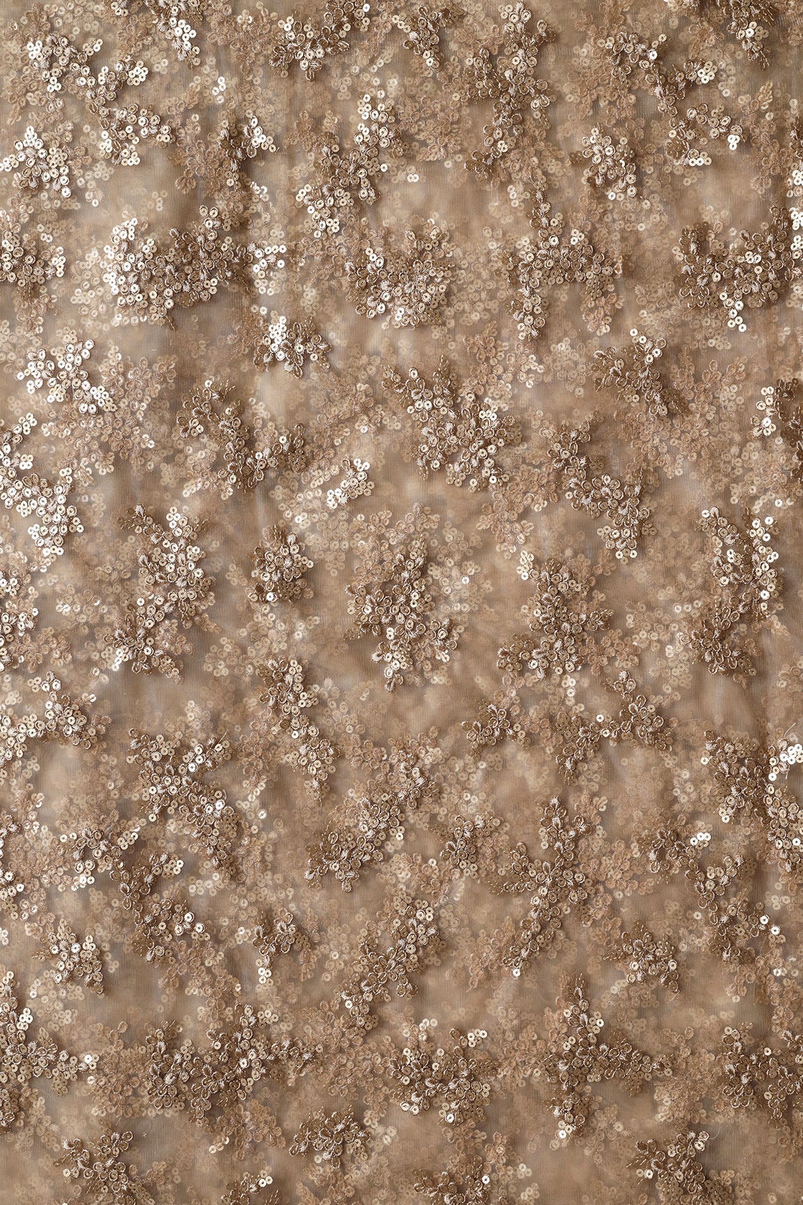 AIzaSyBcstauz-XMPRhEY21AUzeo032pxrXB5Ug - Exclusive Beige Thread With Sequins Abstract Embroidery Work On Beige Soft Net Fabric