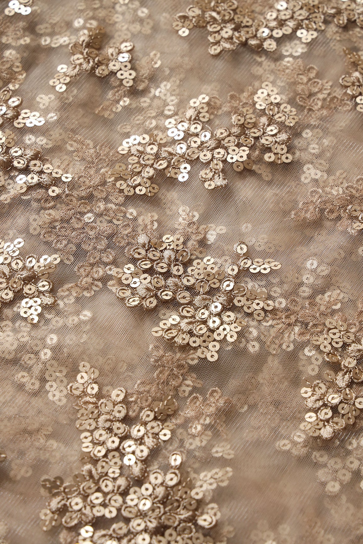 AIzaSyBcstauz-XMPRhEY21AUzeo032pxrXB5Ug - Exclusive Beige Thread With Sequins Abstract Embroidery Work On Beige Soft Net Fabric