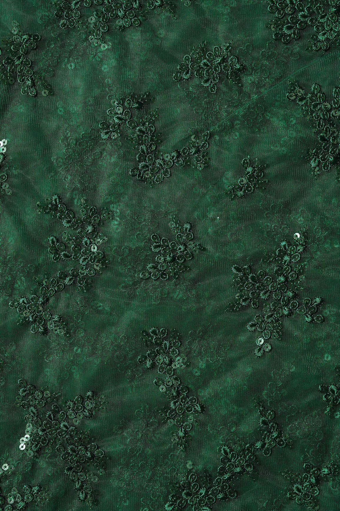 AIzaSyBcstauz-XMPRhEY21AUzeo032pxrXB5Ug - Exclusive Green Thread With Sequins Abstract Embroidery Work On Bottle Green Soft Net Fabric