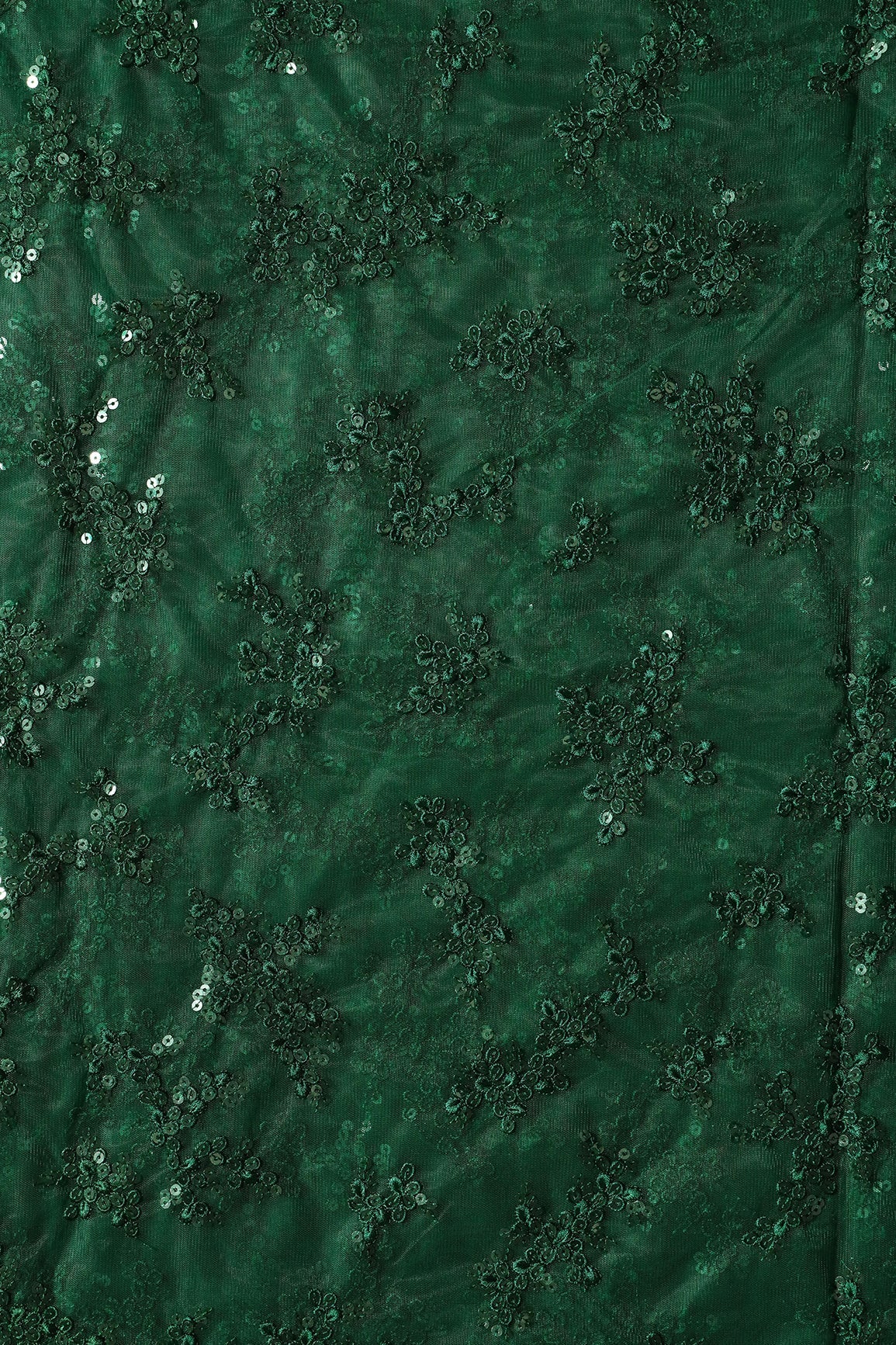 AIzaSyBcstauz-XMPRhEY21AUzeo032pxrXB5Ug - Exclusive Green Thread With Sequins Abstract Embroidery Work On Bottle Green Soft Net Fabric