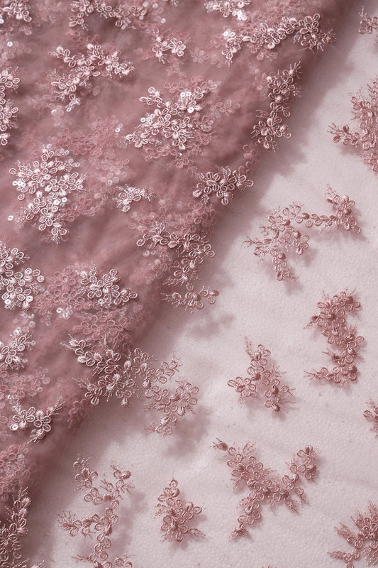 AIzaSyBcstauz-XMPRhEY21AUzeo032pxrXB5Ug - Exclusive Mauve Thread With Sequins Abstract Embroidery Work On Mauve Soft Net Fabric