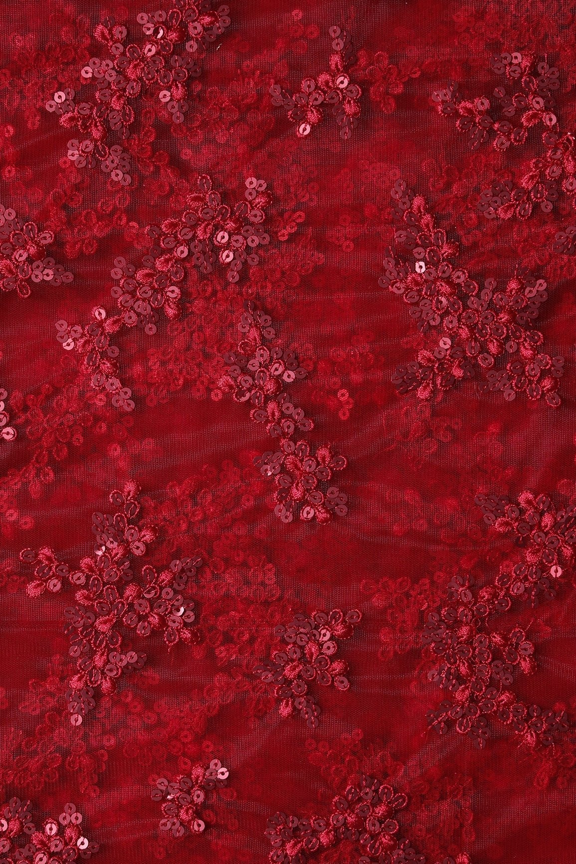 AIzaSyBcstauz-XMPRhEY21AUzeo032pxrXB5Ug - Exclusive Red Thread With Sequins Abstract Embroidery Work On Red Soft Net Fabric