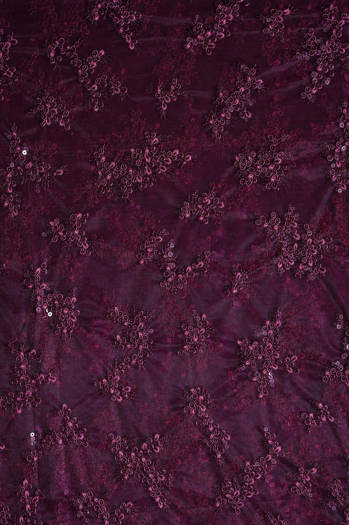 AIzaSyBcstauz-XMPRhEY21AUzeo032pxrXB5Ug - Exclusive Wine Thread With Sequins Abstract Embroidery Work On Wine Soft Net Fabric