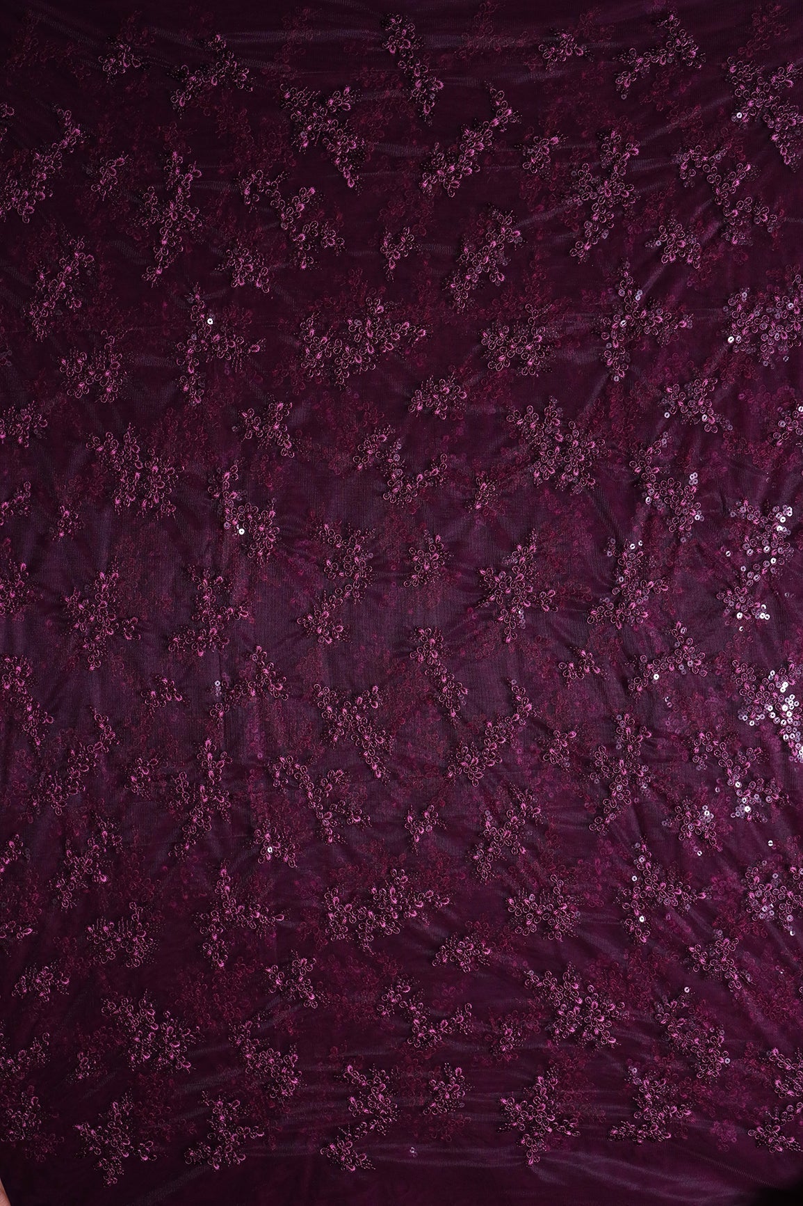 AIzaSyBcstauz-XMPRhEY21AUzeo032pxrXB5Ug - Exclusive Wine Thread With Sequins Abstract Embroidery Work On Wine Soft Net Fabric