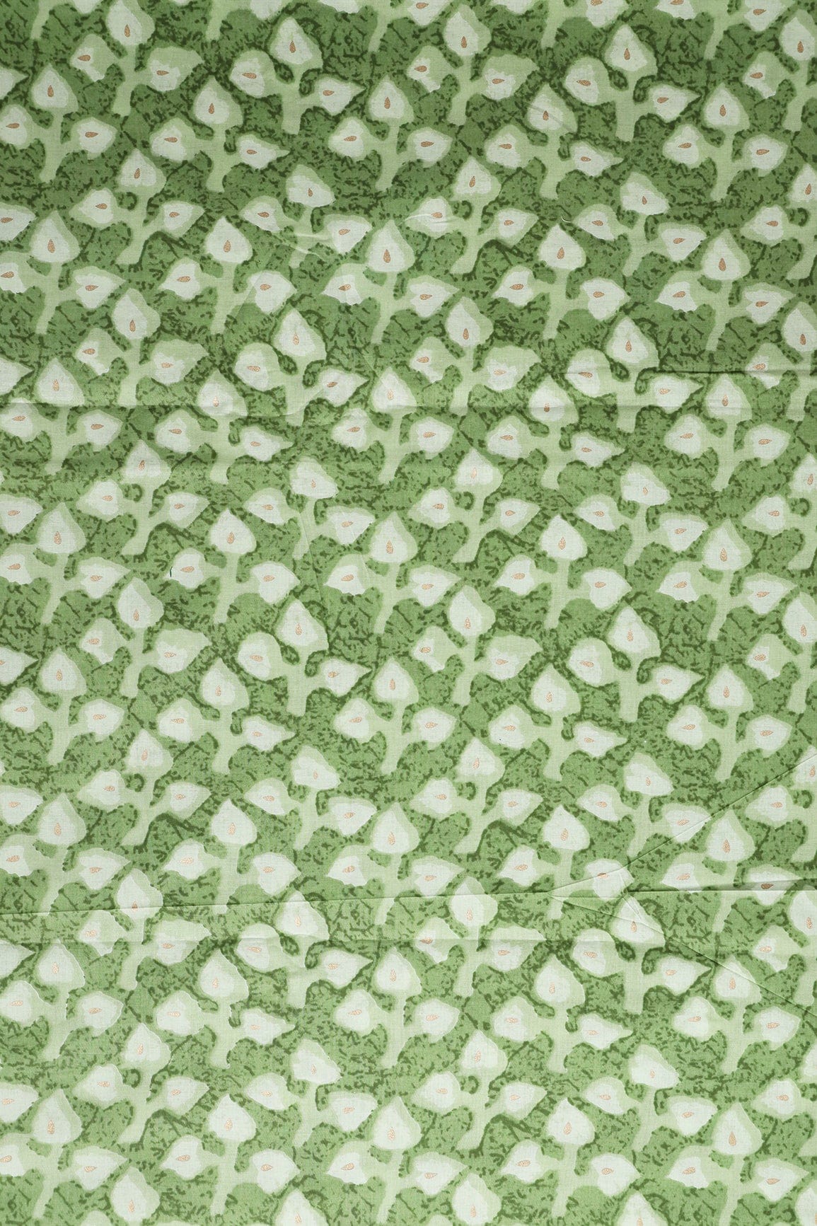 AIzaSyBcstauz-XMPRhEY21AUzeo032pxrXB5Ug - Fern Green And Mint Green Floral Print On Pure Cotton Fabric