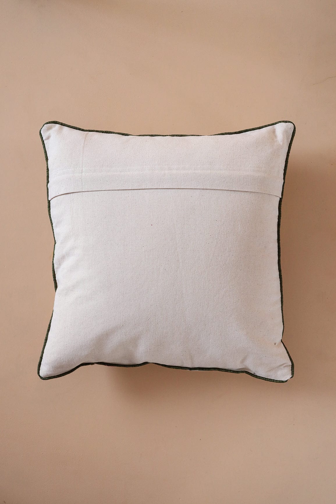 AIzaSyBcstauz-XMPRhEY21AUzeo032pxrXB5Ug - Floral Pattern Embroidery on off white cotton Cushion Cover (16*16 inches)