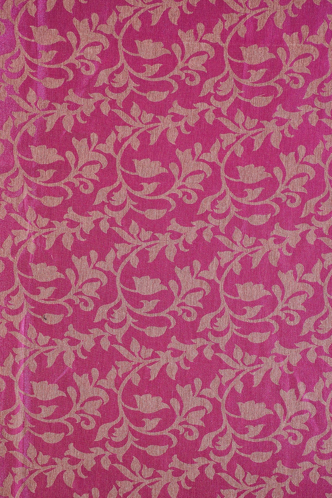 AIzaSyBcstauz-XMPRhEY21AUzeo032pxrXB5Ug - Fuchsia Leafy Silk Satin Jute Banarasi Jacquard Fabric