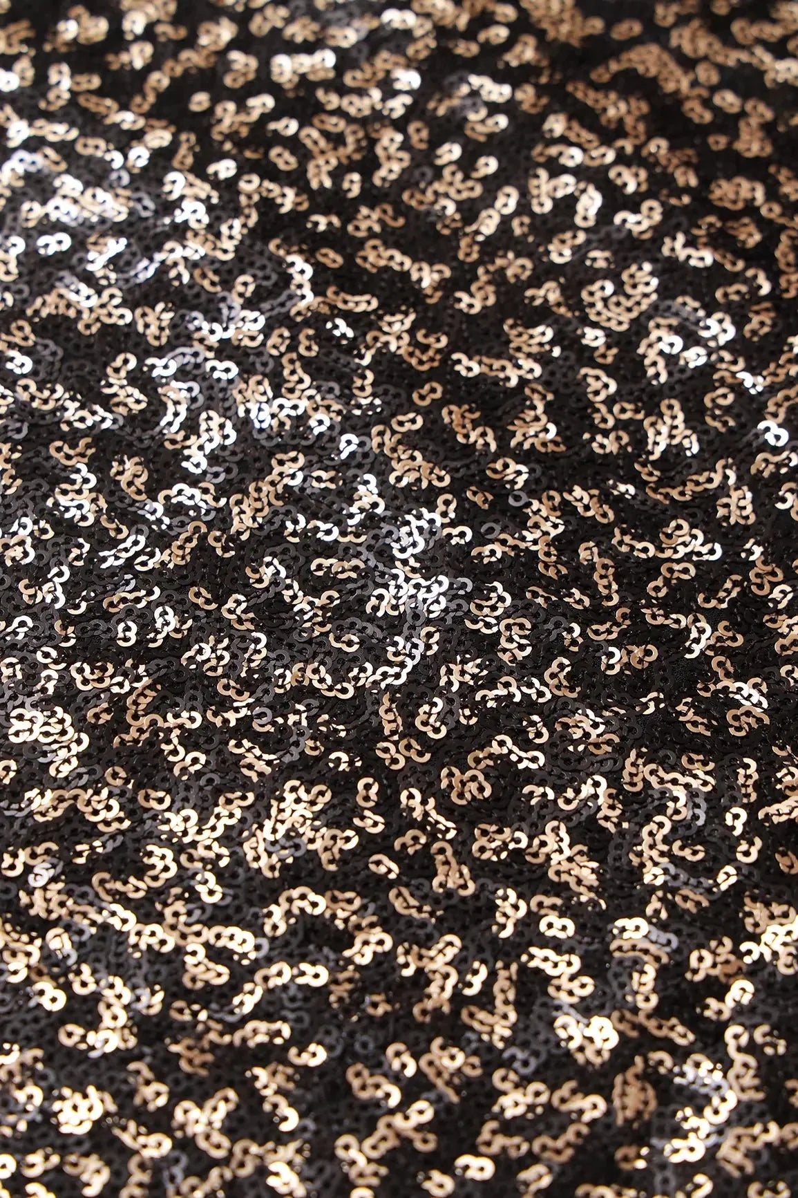 AIzaSyBcstauz-XMPRhEY21AUzeo032pxrXB5Ug - Gold And Black Sequins All Over Embroidery On Black Viscose Georgette Fabric
