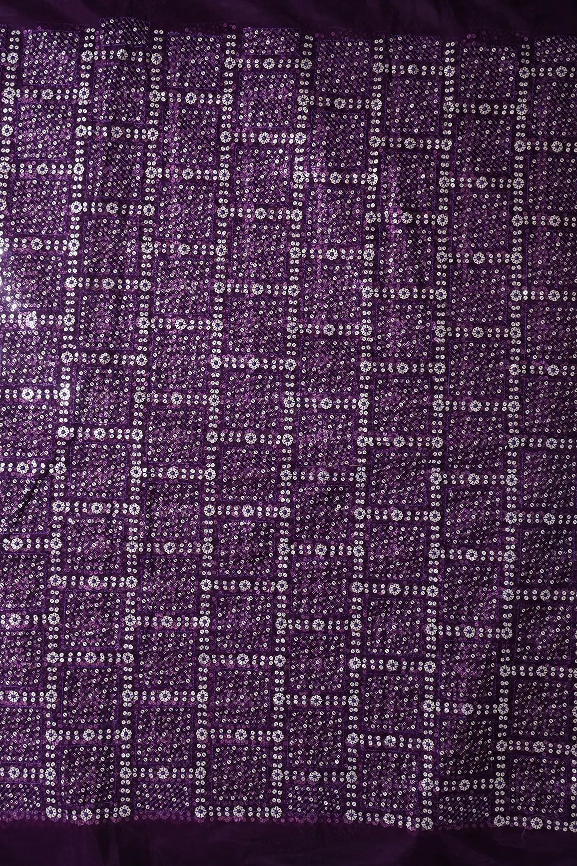 AIzaSyBcstauz-XMPRhEY21AUzeo032pxrXB5Ug - Gold And Silver Sequins Checks Embroidery On Wine Soft Net Fabric