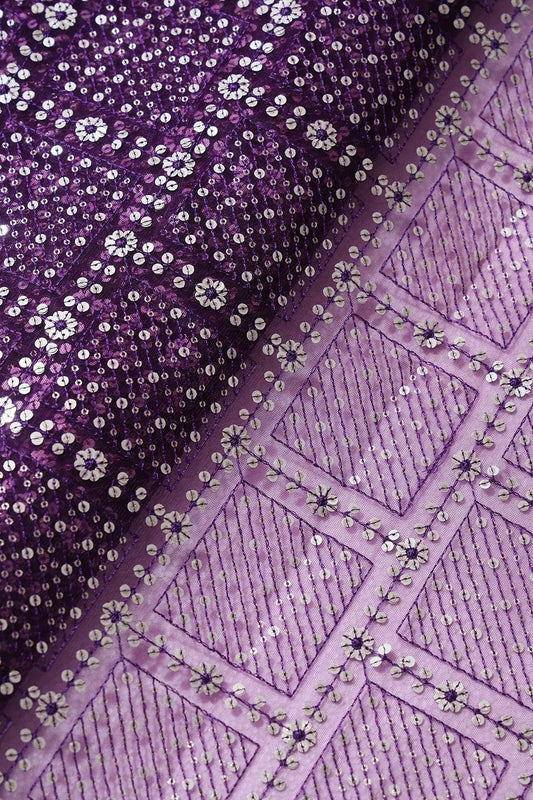 AIzaSyBcstauz-XMPRhEY21AUzeo032pxrXB5Ug - Gold And Silver Sequins Checks Embroidery On Wine Soft Net Fabric