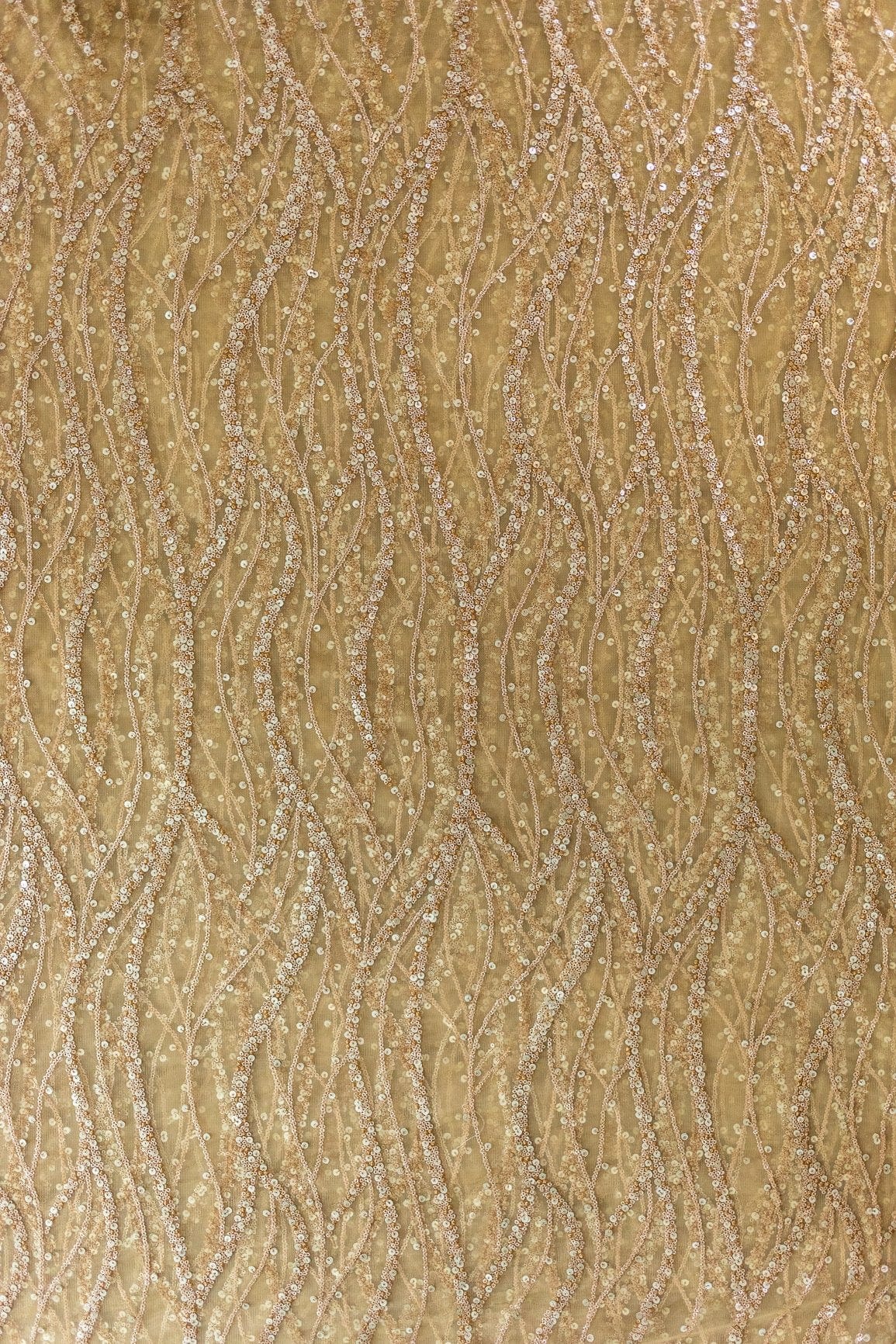 AIzaSyBcstauz-XMPRhEY21AUzeo032pxrXB5Ug - Gold And Silver Sequins With Beige Thread Embroidery on Beige Soft Net