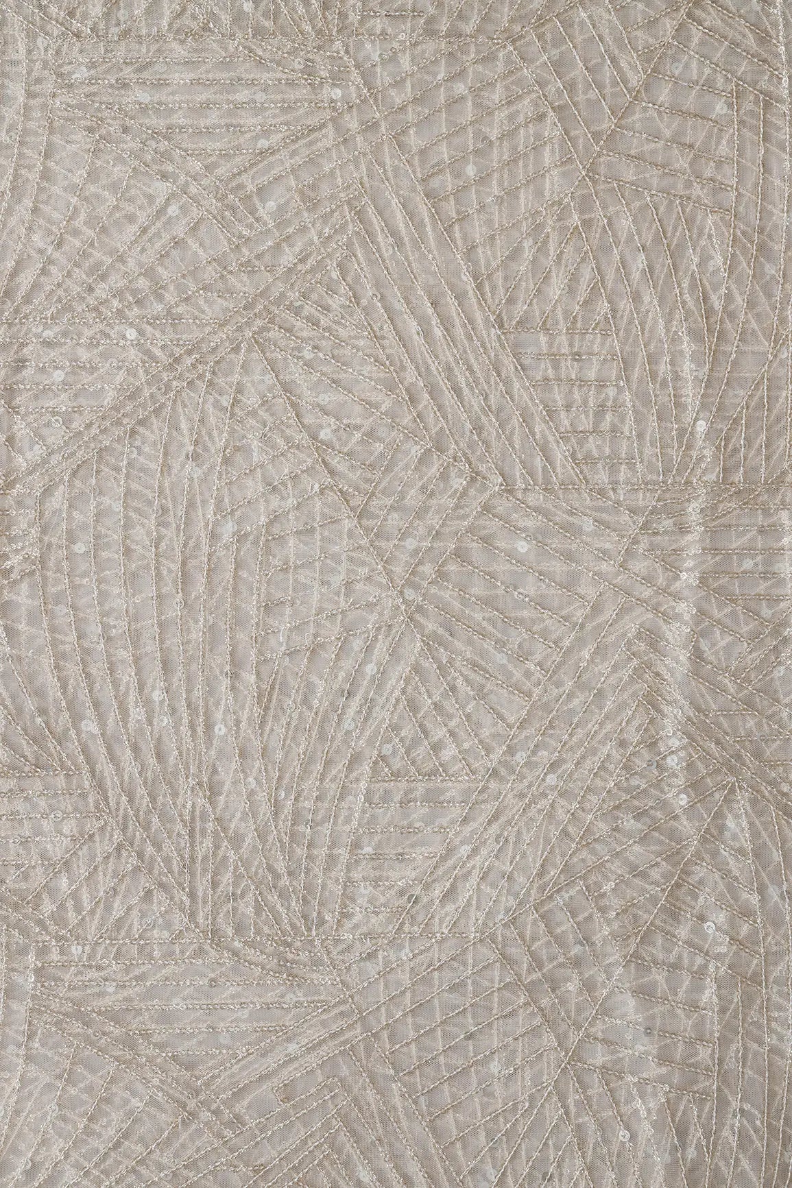 AIzaSyBcstauz-XMPRhEY21AUzeo032pxrXB5Ug - Gold Glitter Small Sequins Geometric Embroidery On Dyeable White Soft Net Fabric