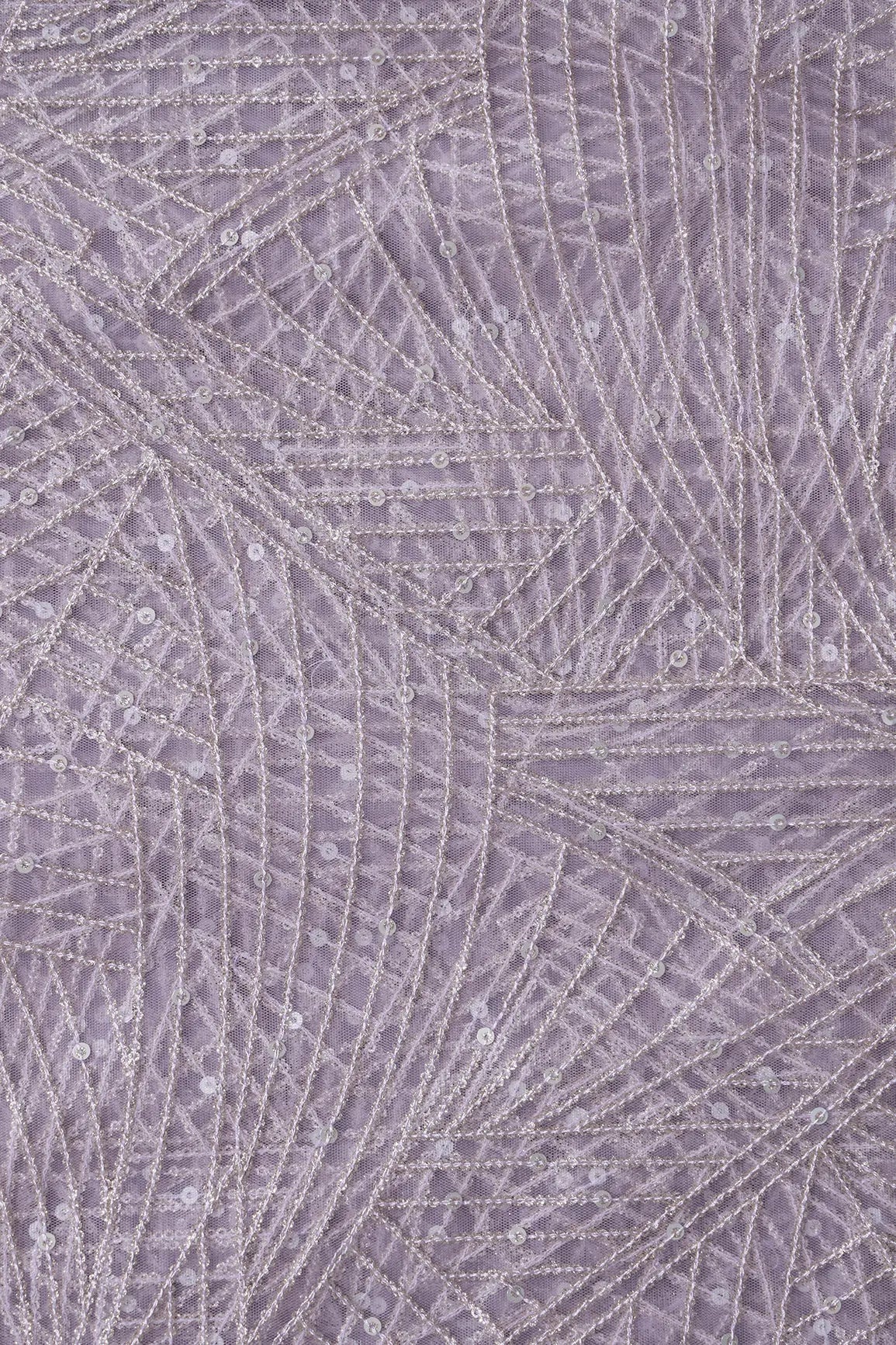AIzaSyBcstauz-XMPRhEY21AUzeo032pxrXB5Ug - Gold Glitter Small Sequins Geometric Embroidery On Lavender Soft Net Fabric