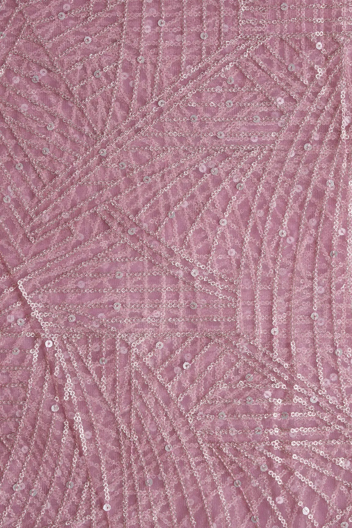 AIzaSyBcstauz-XMPRhEY21AUzeo032pxrXB5Ug - Gold Glitter Small Sequins Geometric Embroidery On Pink Soft Net Fabric