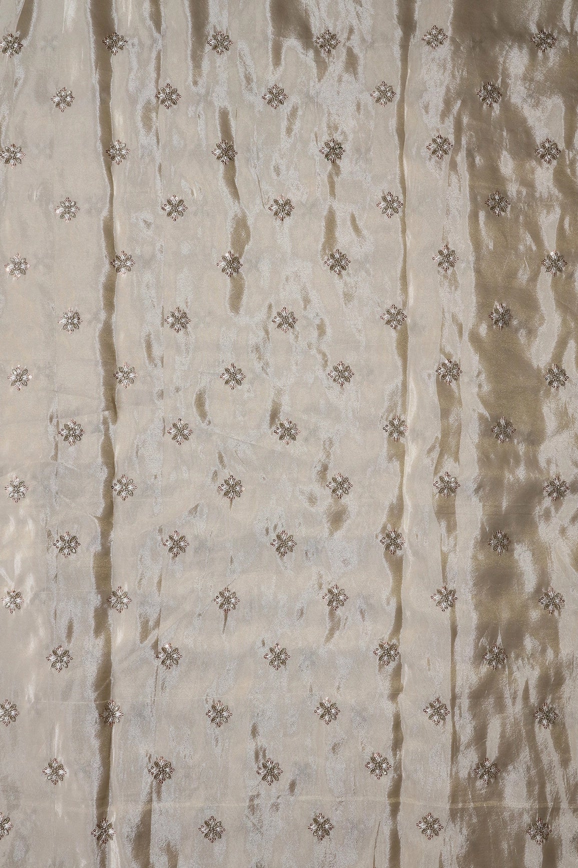 AIzaSyBcstauz-XMPRhEY21AUzeo032pxrXB5Ug - Gold Sequins And Zari Floral Booti Embroidery Work On Dyeable Pure Viscose Zari Tissue Fabric