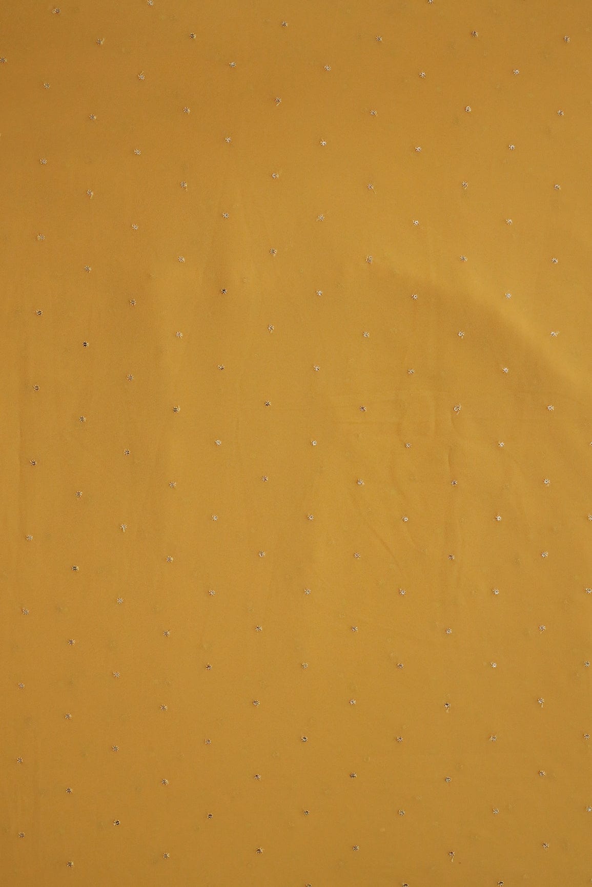 AIzaSyBcstauz-XMPRhEY21AUzeo032pxrXB5Ug - Gold Sequins Small Motif Embroidery Work On Yellow Georgette Fabric