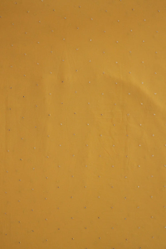 AIzaSyBcstauz-XMPRhEY21AUzeo032pxrXB5Ug - Gold Sequins Small Motif Embroidery Work On Yellow Georgette Fabric