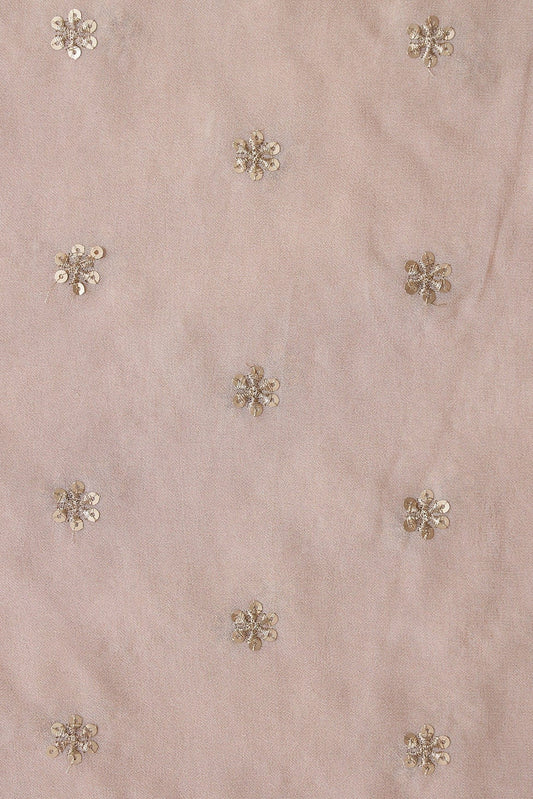 AIzaSyBcstauz-XMPRhEY21AUzeo032pxrXB5Ug - Gold Sequins With Gold Zari Beautiful Small Motif Embroidery On Beige Viscose Georgette Fabric