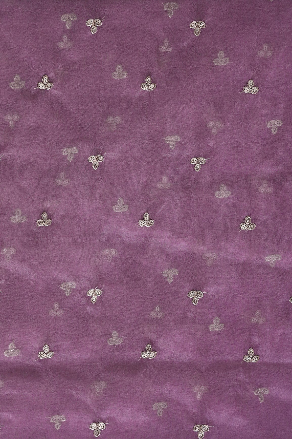 AIzaSyBcstauz-XMPRhEY21AUzeo032pxrXB5Ug - Gold Sequins With Gold Zari Small Leafy Motif Embroidery Work On Mauve Organza Fabric