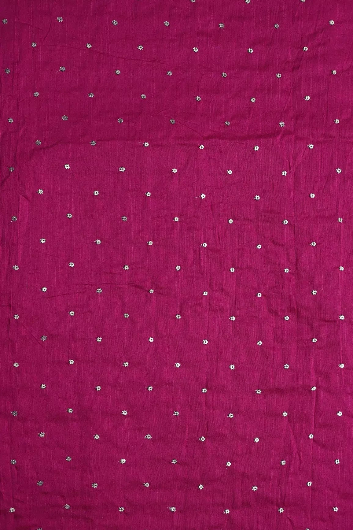 AIzaSyBcstauz-XMPRhEY21AUzeo032pxrXB5Ug - Gold Sequins With Gold Zari Small Motif Embroidery Work On Fuchsia Raw Silk Fabric