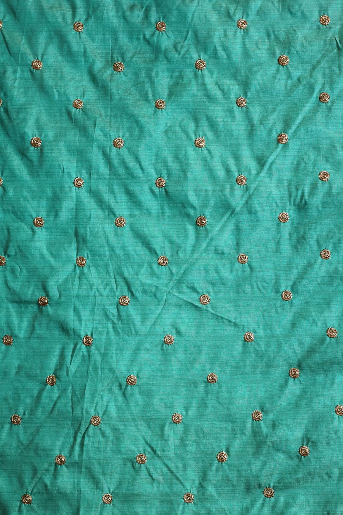 AIzaSyBcstauz-XMPRhEY21AUzeo032pxrXB5Ug - Gold Zari Small Motif Embroidery Work On Rama Bamboo Silk Fabric