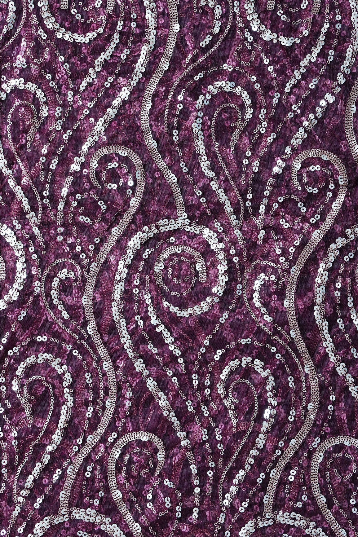 AIzaSyBcstauz-XMPRhEY21AUzeo032pxrXB5Ug - Gorgeous Multi Sequins Geometric Embroidery On Wine Soft Net Fabric