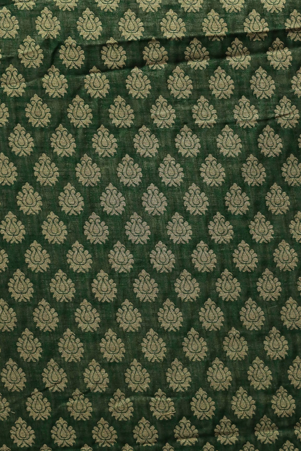 AIzaSyBcstauz-XMPRhEY21AUzeo032pxrXB5Ug - Green Ethnic Booti Pure Taspa Jute Banarasi Jacquard Fabric