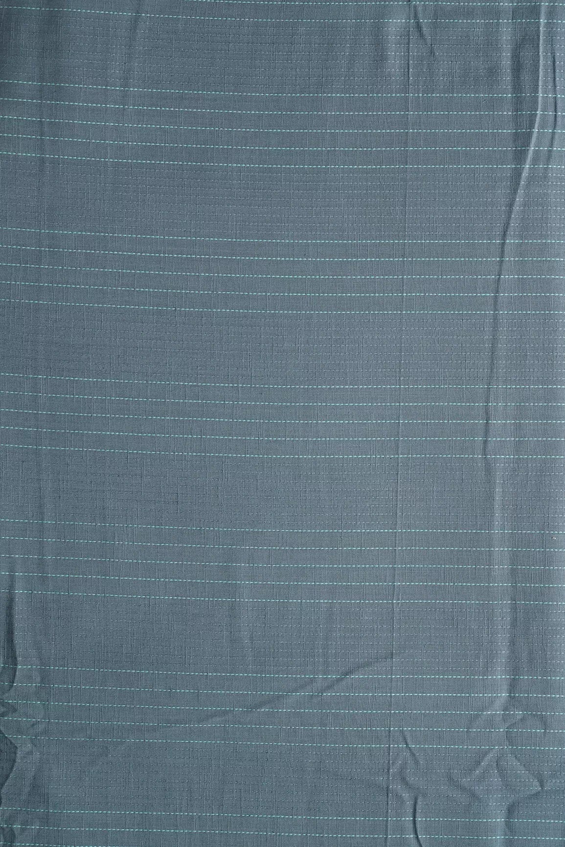 AIzaSyBcstauz-XMPRhEY21AUzeo032pxrXB5Ug - Grey And Teal Stripes Pattern On Handwoven Organic Cotton Fabric