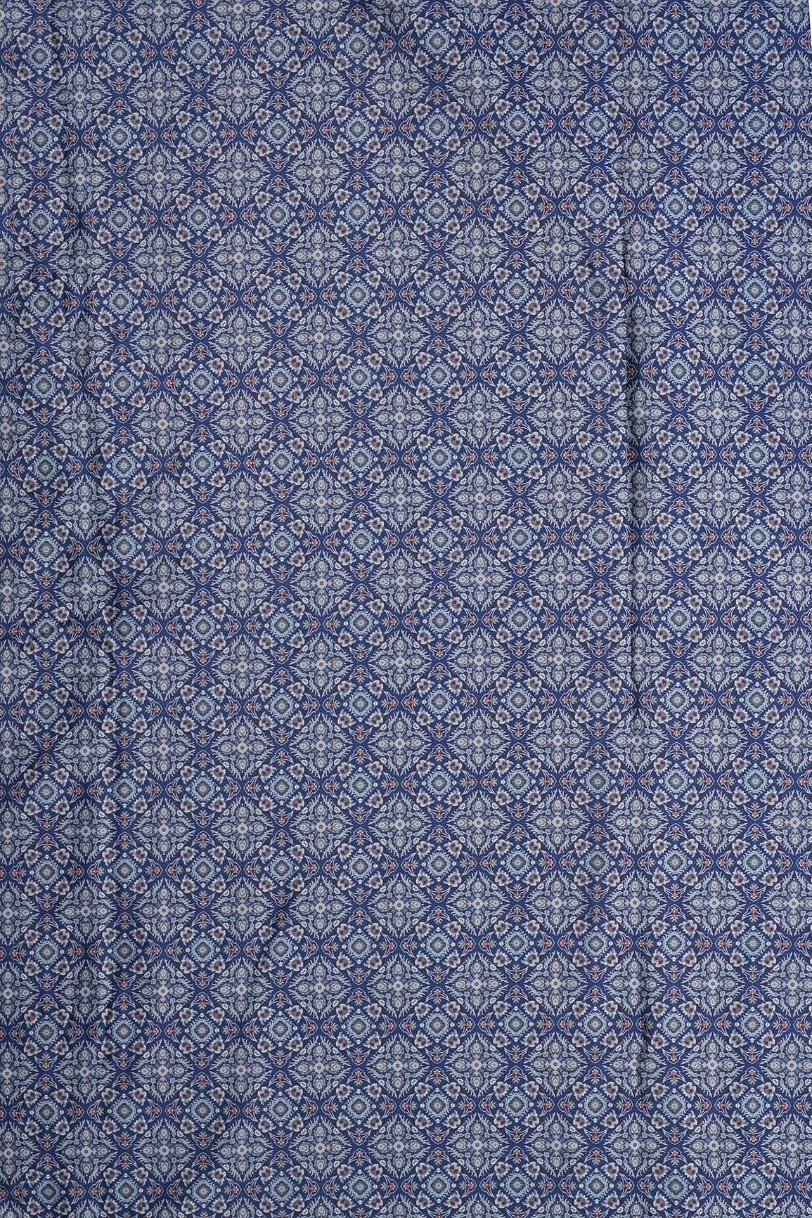AIzaSyBcstauz-XMPRhEY21AUzeo032pxrXB5Ug - Grey Traditional Pattern Digital Print On Royal Blue French Crepe Fabric