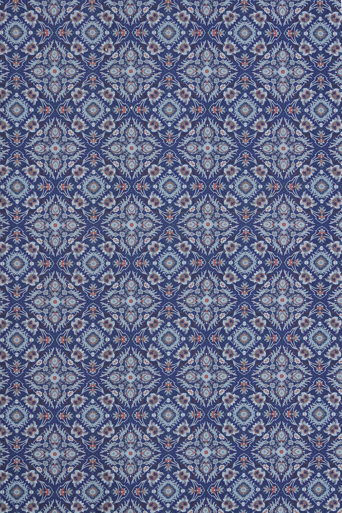 AIzaSyBcstauz-XMPRhEY21AUzeo032pxrXB5Ug - Grey Traditional Pattern Digital Print On Royal Blue French Crepe Fabric